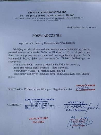 Pomagamy powodzianom, każdy na miarę swoich możliwości