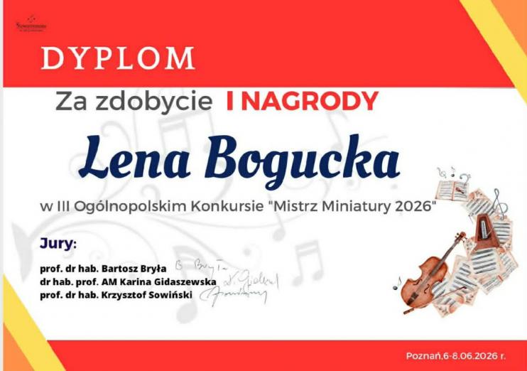Potrójne złoto dla Leny Boguckiej, młodej skrzypaczki z Międzyrzeca Podlaskiego
