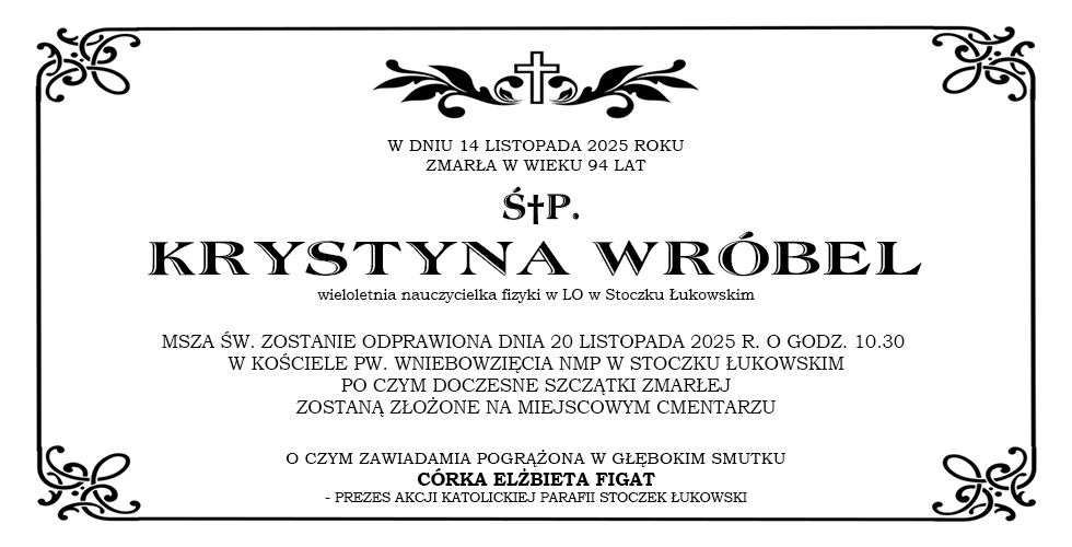 Nekrolog Krystyna Wróbel